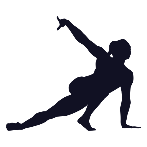 Silhueta de ginasta mulher exercício de postura Desenho PNG