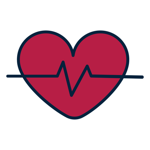 Autocolante com o emblema do coração Pulse Desenho PNG