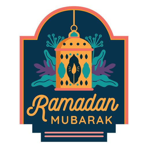 Etiqueta engomada de la insignia de la luz de la linterna de la l?mpara de la vela de Ramad?n Mubarak Diseño PNG
