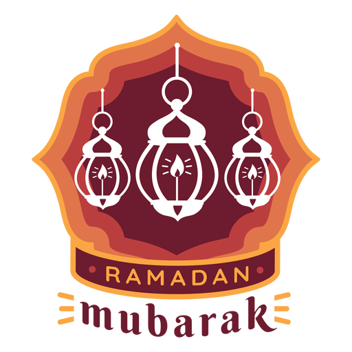 Etiqueta engomada de la insignia de la luz de la l?mpara de la vela de Ramad?n Mubarak Diseño PNG