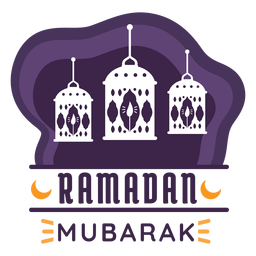 Ramadan Mubarak Candle Lamp Light Lantern Badge Sticker PNG & SVG ...