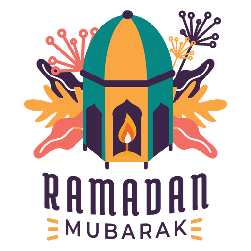 Ramadan mubarak candle lantern lamp light badge sticker PNG Design