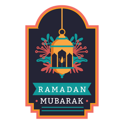 Ramadan mubarak candle light lamp badge sticker PNG Design
