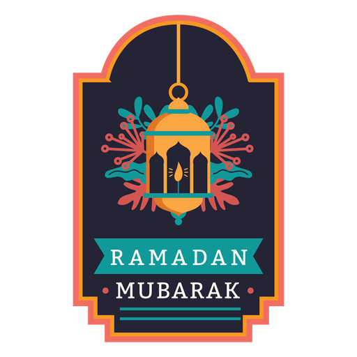 Ramadan mubarak candle light lamp badge sticker PNG Design