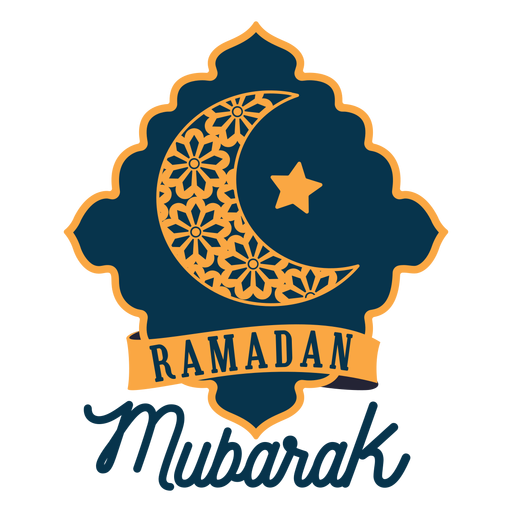Insignia de la etiqueta engomada de la estrella de la media luna de la media luna de Ramad?n mubarak Diseño PNG