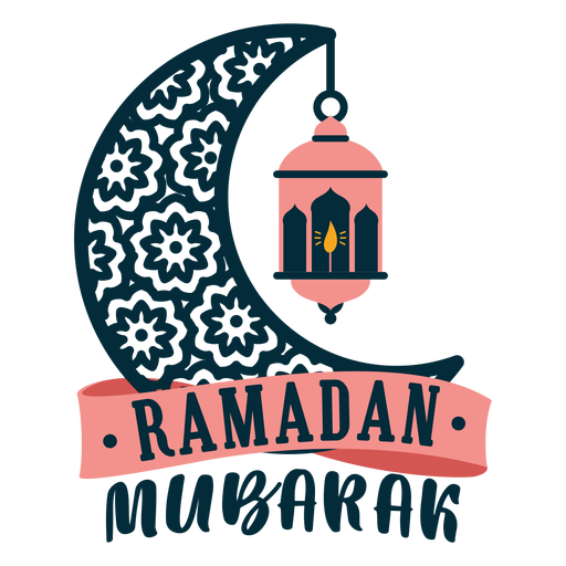 Emblema autocolante com lâmpada crescente de Ramadan mubarak luz de vela Desenho PNG