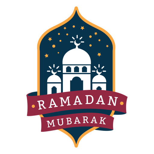 Ramadan Mubarak Halbmond Moschee Abzeichen Aufkleber PNG-Design