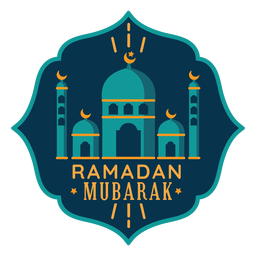 Etiqueta engomada de la mezquita de Ramadán Mubarak Diseño PNG Transparent PNG