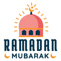 Emblema adesivo da mesquita crescente do Ramadã Mubarak Desenho PNG