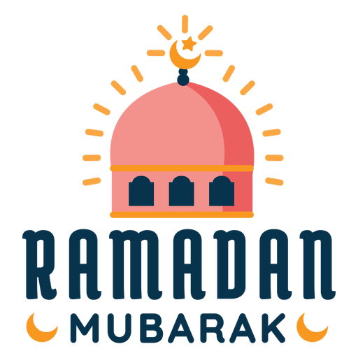 Ramadan mubarak crescent mosque sticker badge