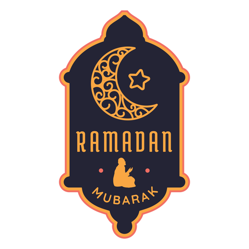 Ramadan mubarak crescent half moon badge PNG Design