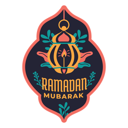 Etiqueta engomada de la insignia de la vela de la luz de la lámpara de Ramadán Mubarak Diseño PNG