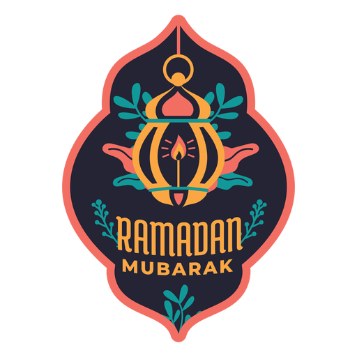 Etiqueta engomada de la insignia de la vela de la luz de la lámpara de Ramadán Mubarak Diseño PNG