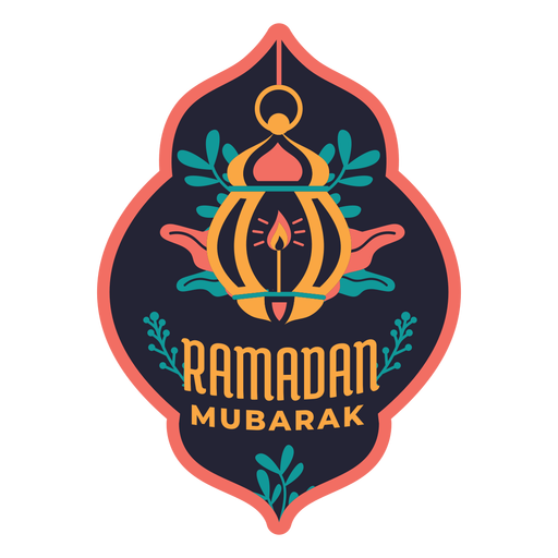 Ramadan mubarak lamp light candle badge sticker PNG Design