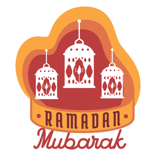 Ramadan Mubarak Laterne Lampe Kerzenlicht Abzeichen Aufkleber PNG-Design