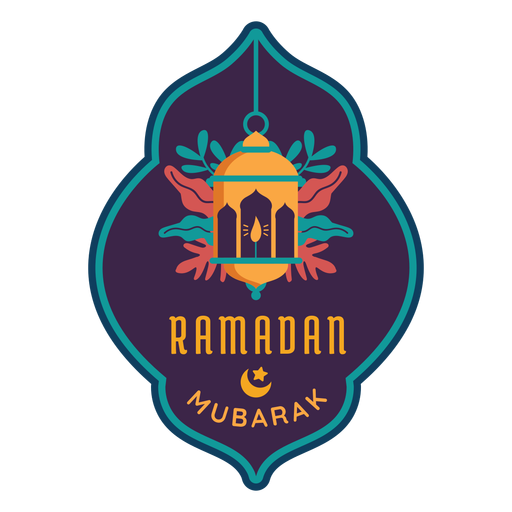 Emblema autocolante com l?mpada de lanterna Ramadan mubarak Desenho PNG
