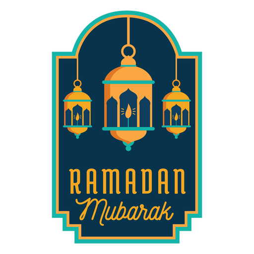 Ramadan mubarak lantern light lamp candle sticker badge PNG Design