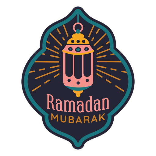 Adesivo de emblema de l?mpada de luz de Ramadan Mubarak Desenho PNG