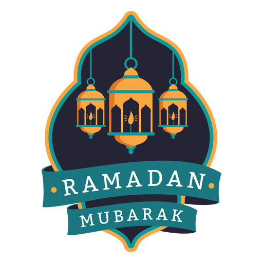 Adesivo de emblema de l?mpada de luz de Ramadan Mubarak Desenho PNG