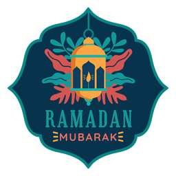 Emblema autocolante de vela em Ramadan Mubarak. Desenho PNG