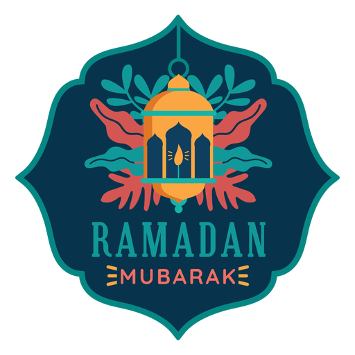 Emblema autocolante de vela em Ramadan Mubarak. Desenho PNG