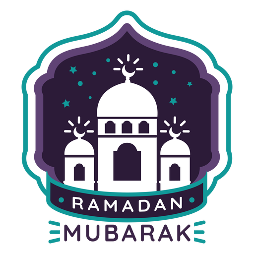 Ramadan Mubarak Moschee Halbmond Abzeichen Aufkleber PNG-Design