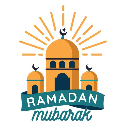 Ramadan Mubarak Mosque Crescent Half Moon Badge Sticker