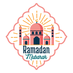 Adesivo de distintivo de meia lua crescente de Ramadan Mubarak Desenho PNG