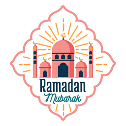 Etiqueta engomada de la insignia de la media luna de la media luna de Ramadan Mubarak Diseño PNG