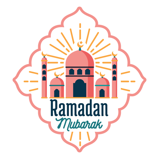 Ramad?n mubarak mezquita media luna media luna estrella insignia pegatina Diseño PNG