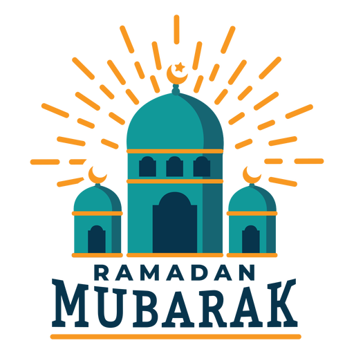 Emblema adesivo crescente da mesquita Ramadan Mubarak Desenho PNG