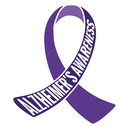 Ribbon alzheimer's awareness sticker badge PNG Design