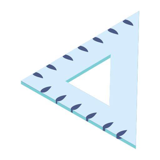 Ruler triangle centimeter flat