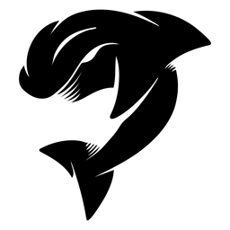 Silhueta detalhada de tatuagem de tubarão Desenho PNG
