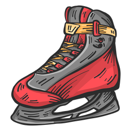 Skate blade lace colored sketch PNG Design