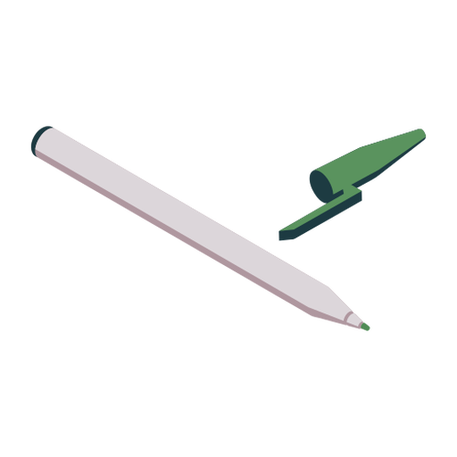 Soft tip pen pen lid green flat PNG Design
