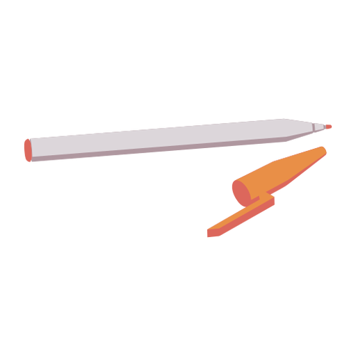 Soft tip pen pen lid orange flat PNG Design