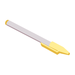 Soft tip pen pen lid yellow flat PNG Design