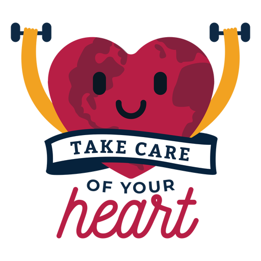 Take care of your heart heart badge sticker