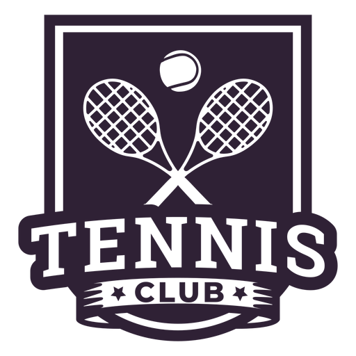 Etiqueta engomada de la insignia de la bola de la raqueta del club de tenis