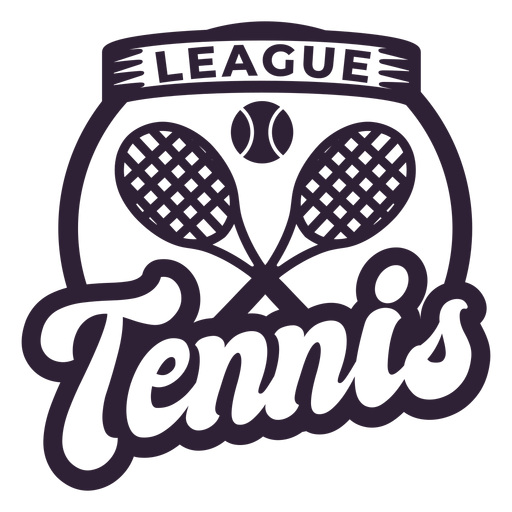 Etiqueta engomada de la insignia de la raqueta de pelota de la liga de tenis Diseño PNG
