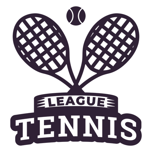 Etiqueta engomada de la insignia de la bola de la raqueta de la liga de tenis Diseño PNG