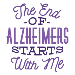 The end of alzheimers starts with me sticker badge PNG Design