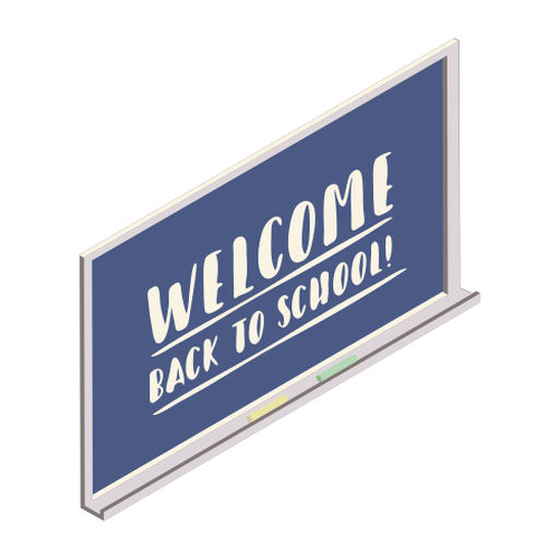Welcome back to school board chalk flat PNG Design