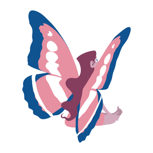 Wing fairy sitting flat PNG Design