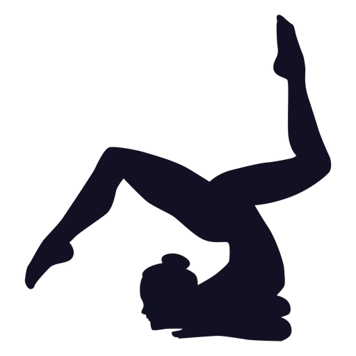 Woman gymnast exercise silhouette PNG Design