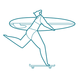 Curso de prancha de skate de mulher Desenho PNG