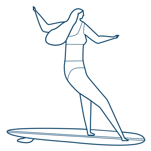 Curso de prancha de surf de mulher Desenho PNG