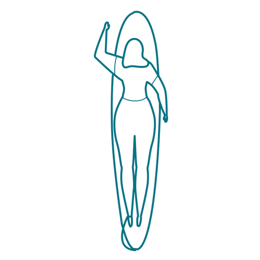 Woman swimming surfboard stroke