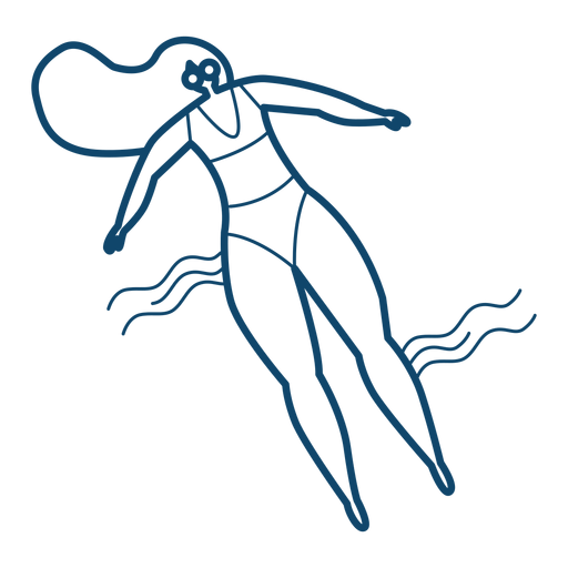 Woman wave swimming stroke PNG Design